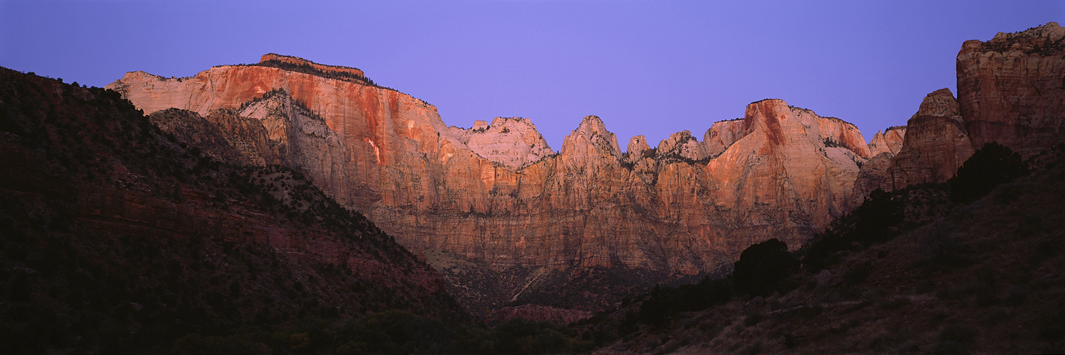 Towers of the Virgin Sunrise Panorama, Zion National Park, Utah