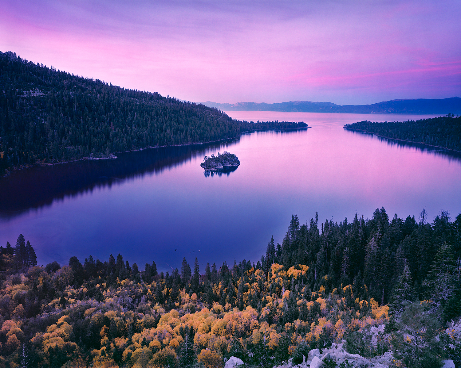 Fall Color &amp; Sunset, Emerald Bay