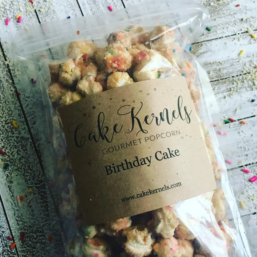 Cake Kernels, Gourmet Popcorn, Small batch snacks, popcorn dessert, online farmers market