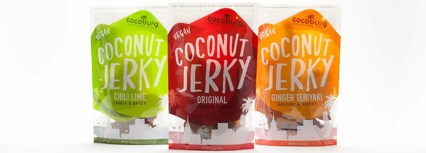 Cocoburg, coconut jerky, healthy snack options, online farmer’s market