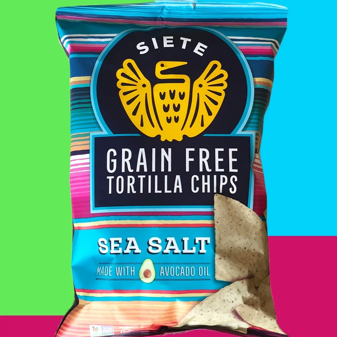 Siete tortillas and siete tortilla chips, grain free, made with avocado oil