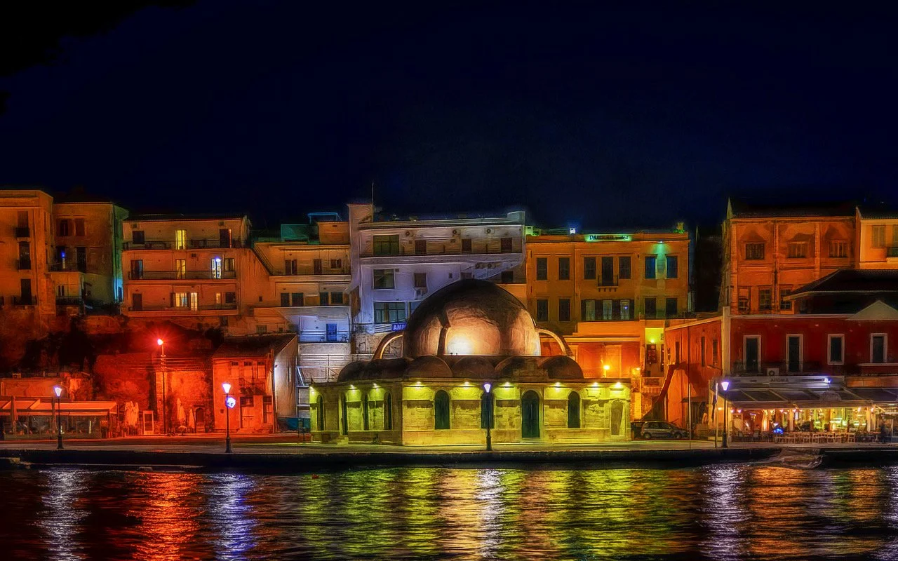 Chania Harbor at Night Topaz Glow-2.jpeg