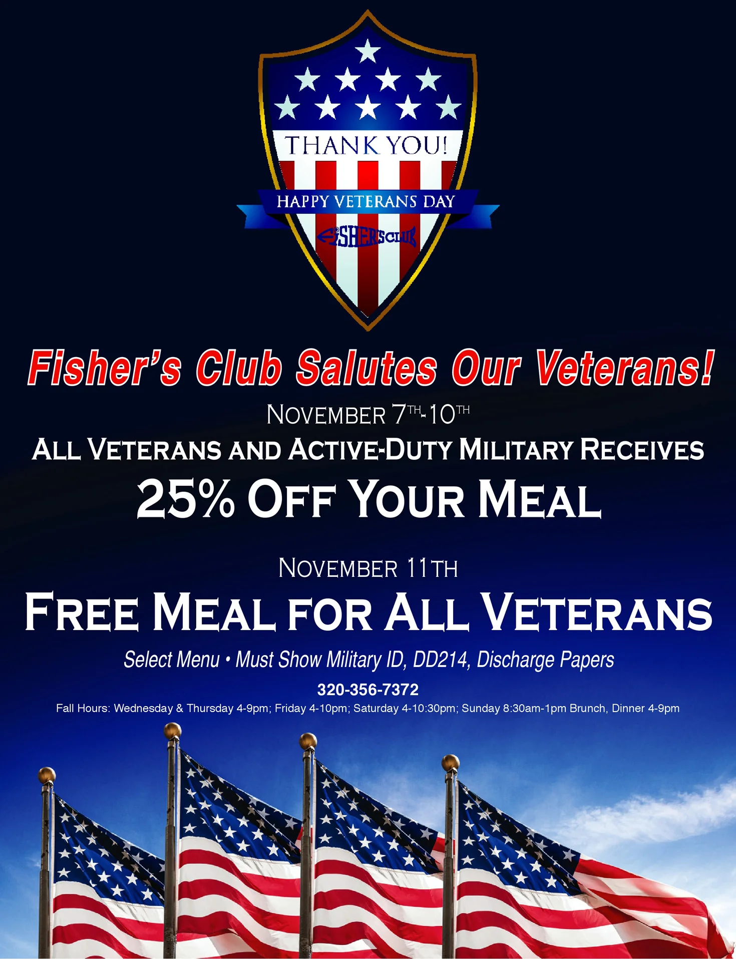 Fisher's Club Salutes Our Veterans