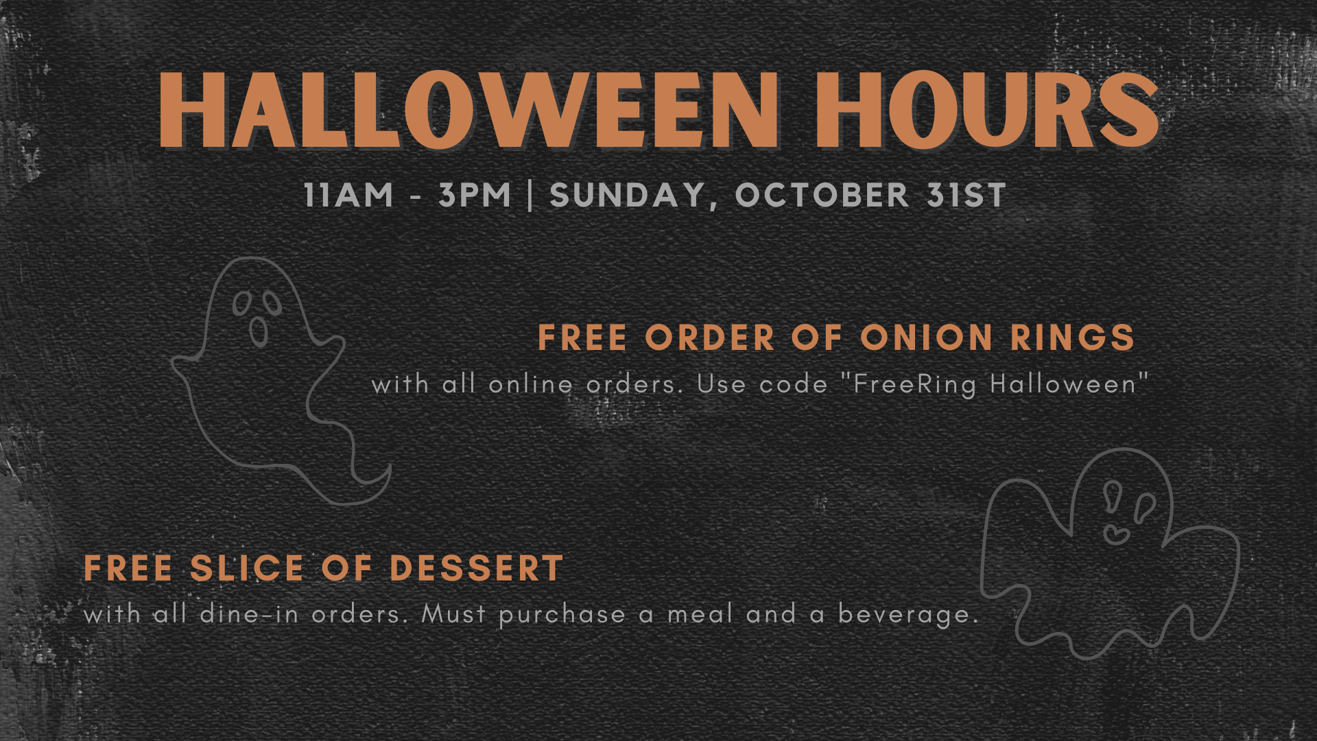 Halloween specials and hours