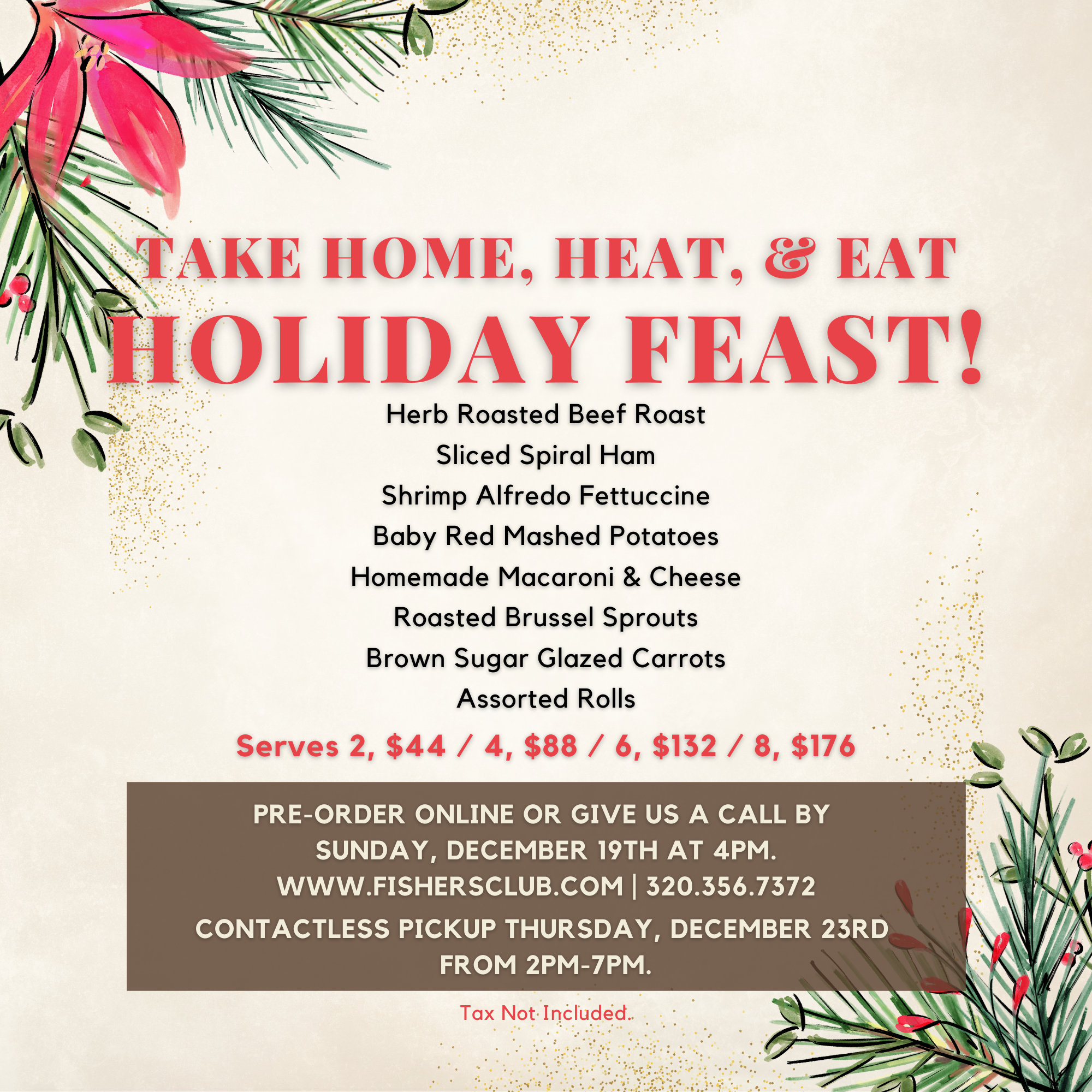 Christmas Take Home, Heat, &amp; Eat Meal