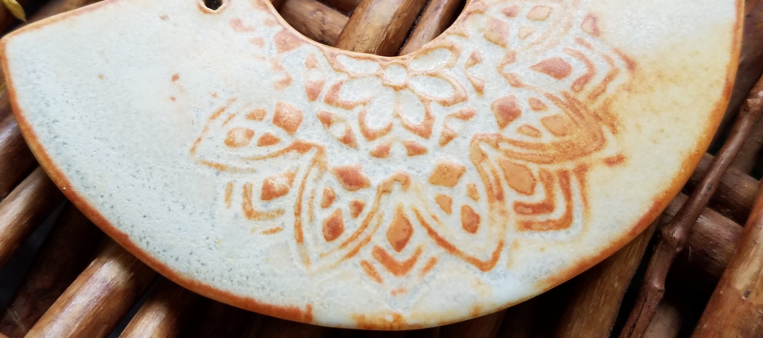 mandala ceramic pendant