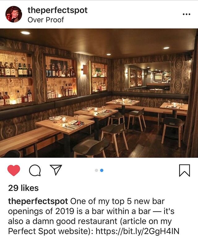 Thanks Virginia! 
Bar with great food? Tiny restaurant with adventurous drinks?
We&rsquo;re happy to be both! 
A few reservations left for Saturday night.... get em in our bio or on RESY.