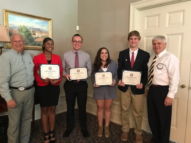 High school students from area schools receiving the Service Above Self award