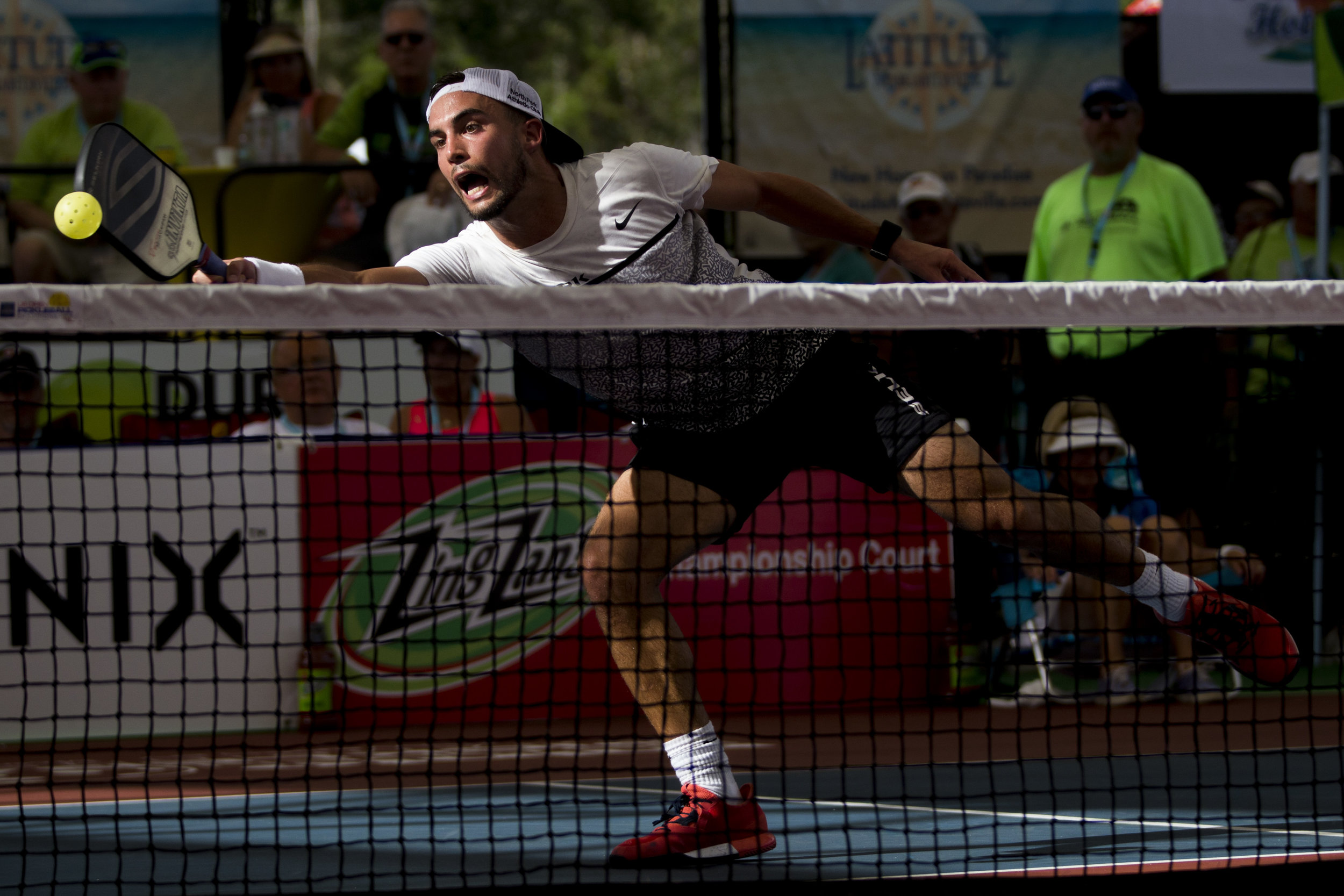  Tyson McGuffin during the men's Pro division Pickleball Championship match during the first day of the 2018 U.S. Open Pickleball Championships at East Naples Community Park Sunday, April 22, 2018 in Naples. McGuffin would defeat Fort Myers local Kyl