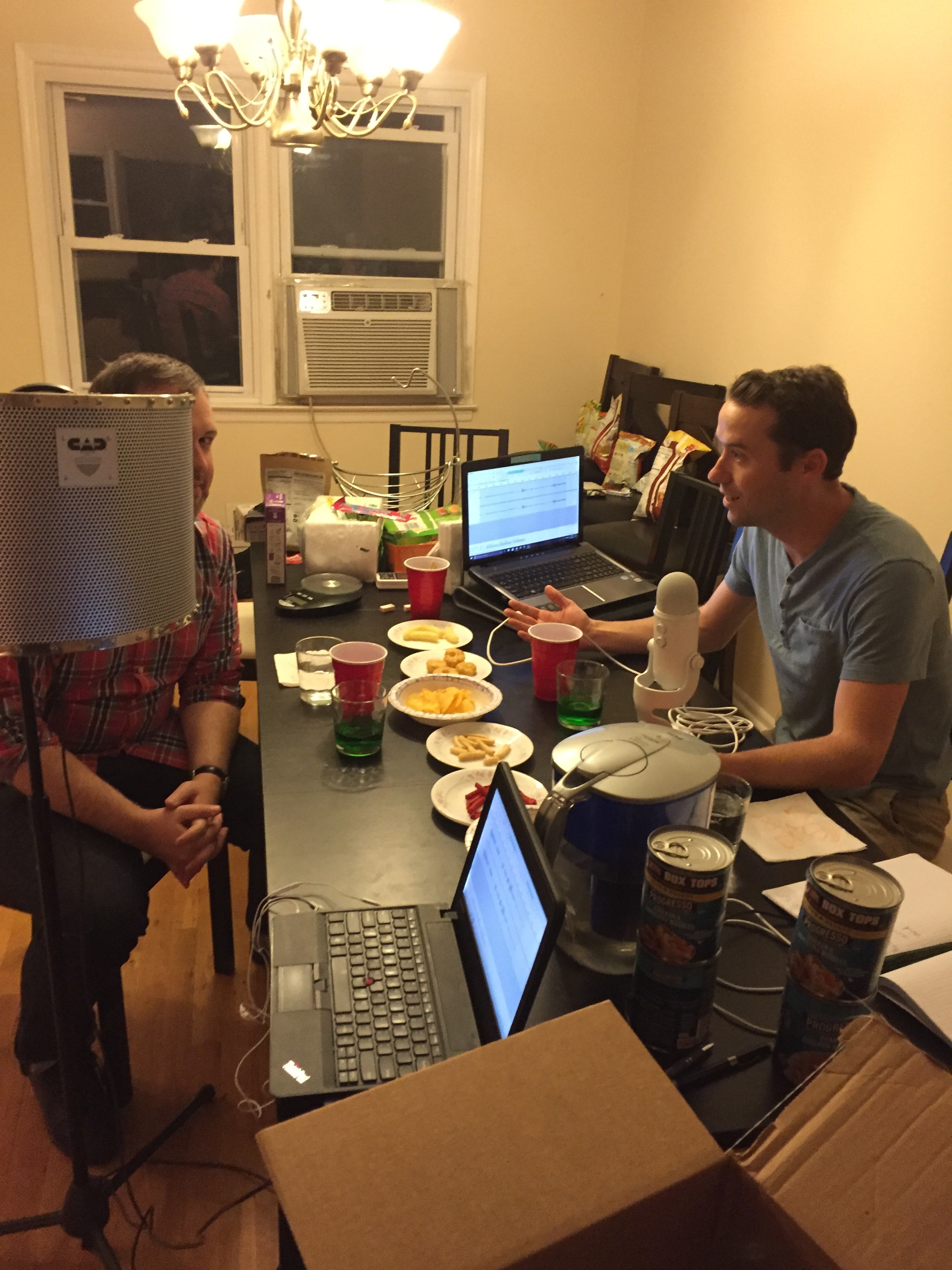 The Baron's prepare themselves for recording.