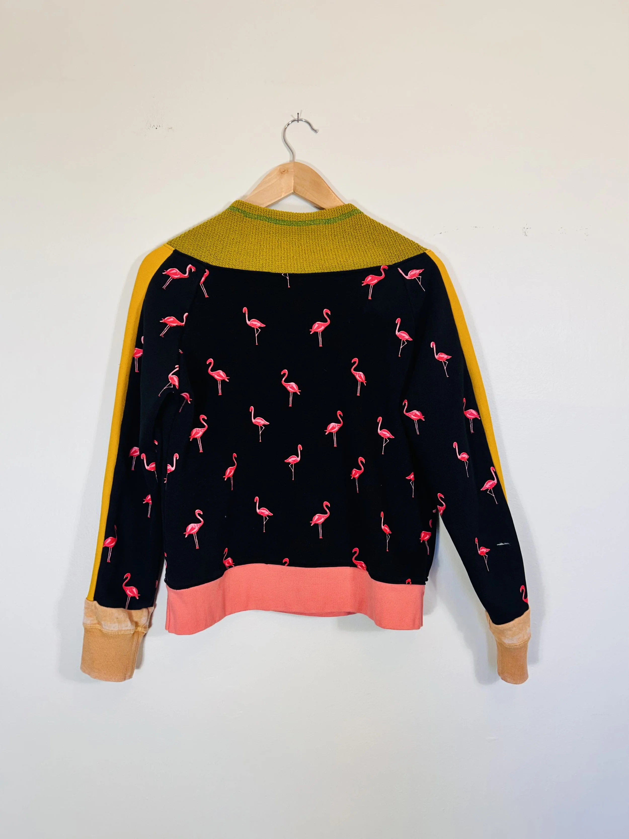 Moss Flamingo Mock-neck Sweater