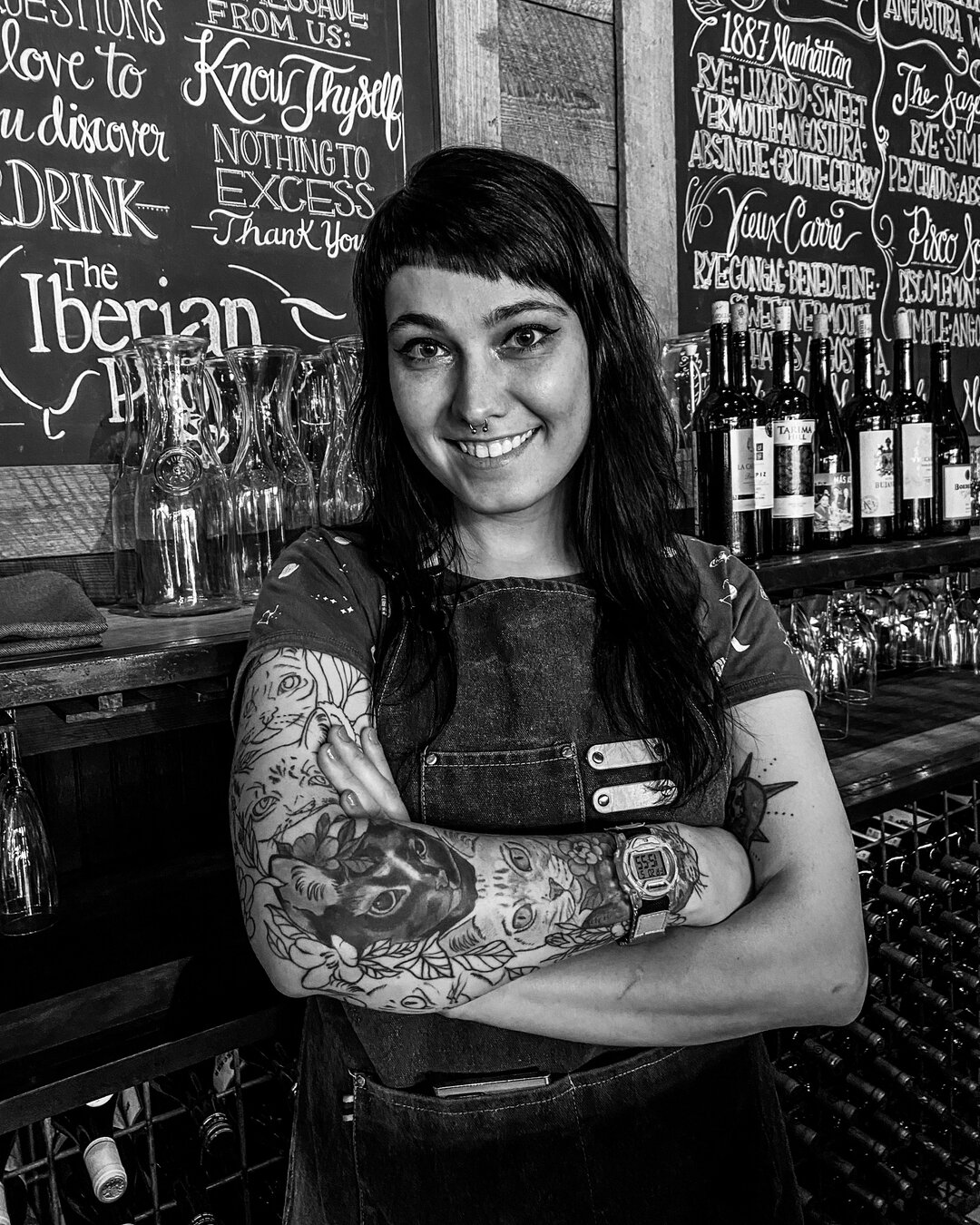 Meet Autumn, bartender at @iberianpig Decatur and today's feature for #PeopleofCHG. Autumn has been working with The Iberian Pig Decatur team since October 2021, and enjoys her job because as an artist, she loves the chance to express her creativity 