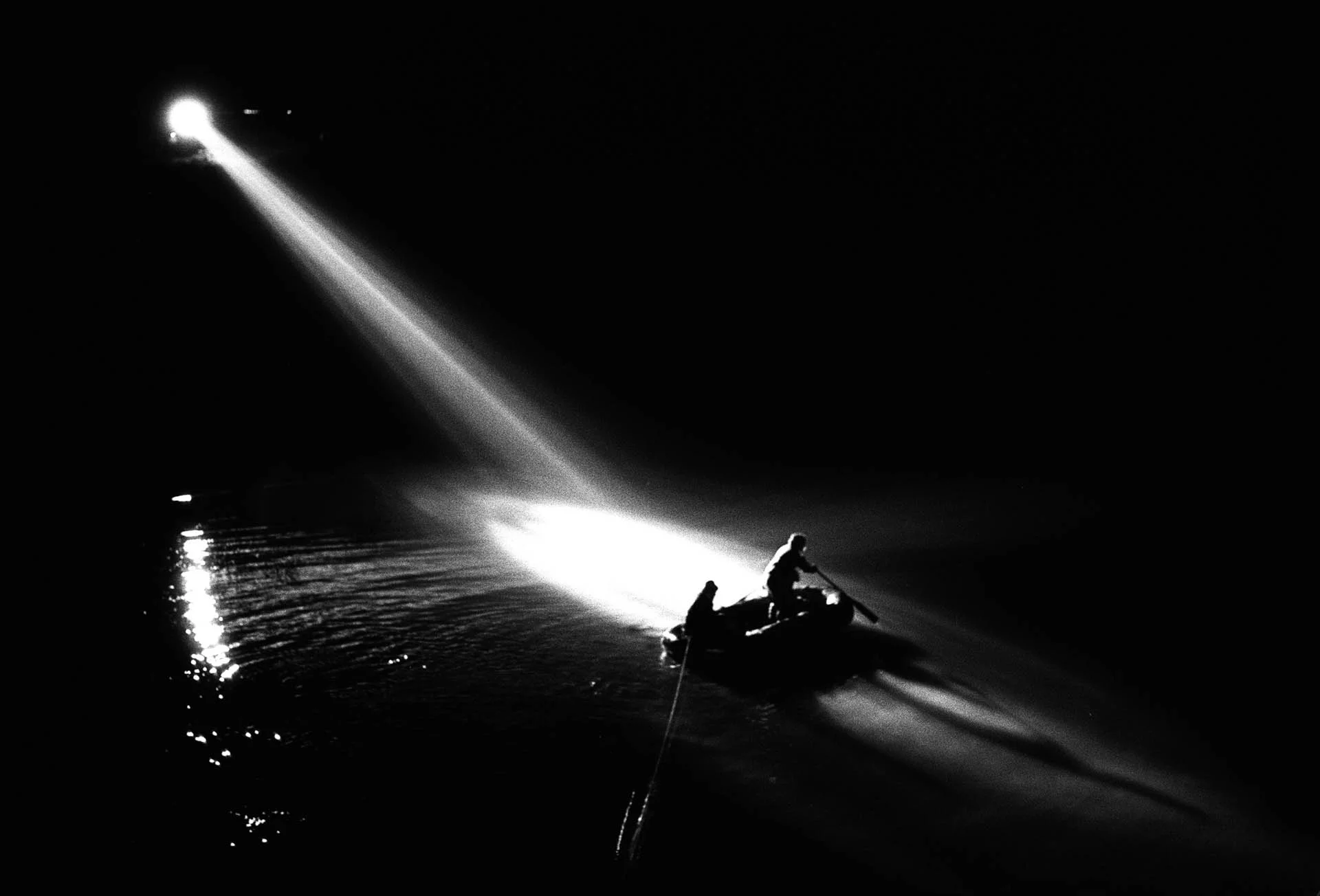 Rome, Italy - 10 May 1978 The police followed many tracks to find Aldo Moro, in the picture the night search in Duchessa Lake. 
