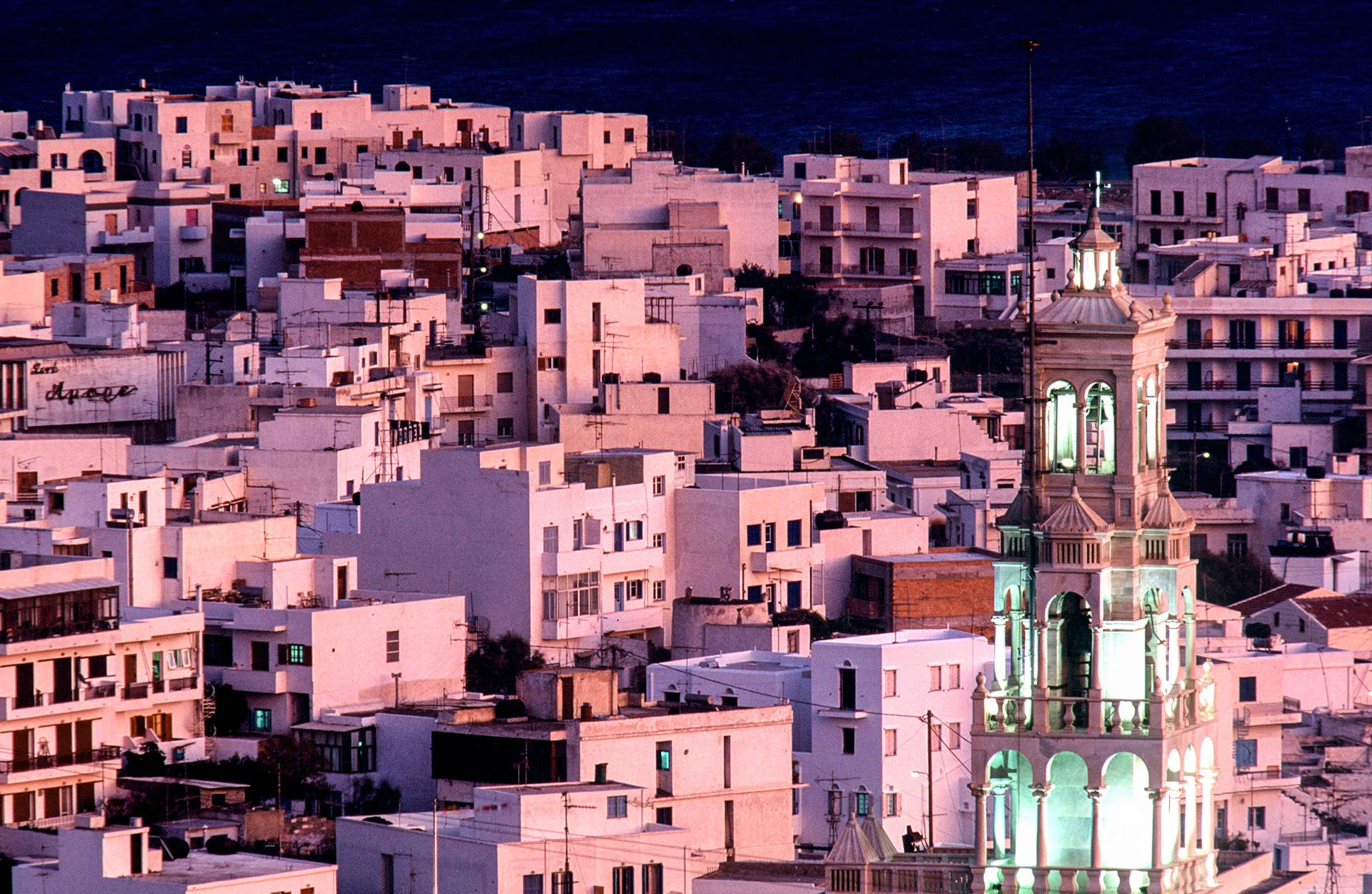 The miracle around the world: Tinos, a long shot of the village.
