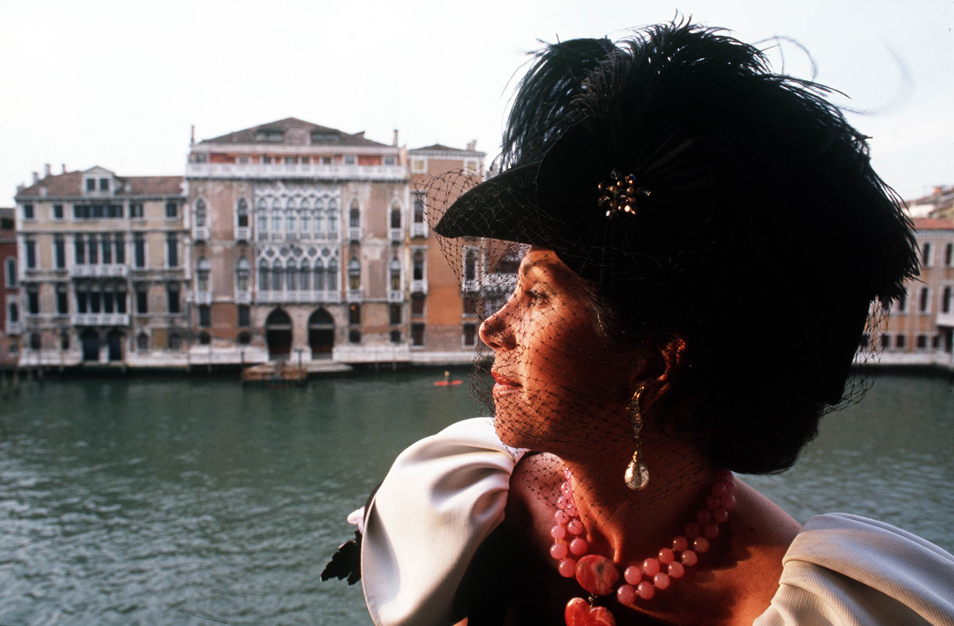 Venice, Italy - March 1988 
Countess Lucia Zauagli in her palace on the Canal Grande: in Venice her parties at "Carnevale" time have become very famous.
© GIANNI GIANSANTI 