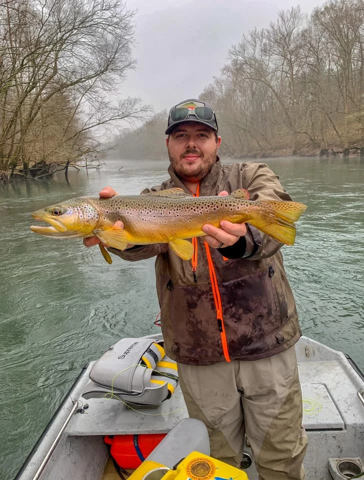 Cody Griffin Born and raised in the Arkansas delta, Cody grew up fishing the many waterways the delta had to offer including the Mississippi, White, & St. Francis Rivers. Being raised on a farm, Cody has become a passionate outdoorsman and conservationist. Now an agronomist & youth educator for the U of A Extension Service he tries to instill his passion for the outdoors into today's youth. In Cody's free time he is chasing big browns on the Little Red River with his wife Megan and two labs Moose and Waylon or tying flies for fisherman all over the country. In 2018 Cody started Fin and Feather Flies and enjoys teaching other how to tie and fly fish.