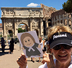 Visiting the Coliseum.