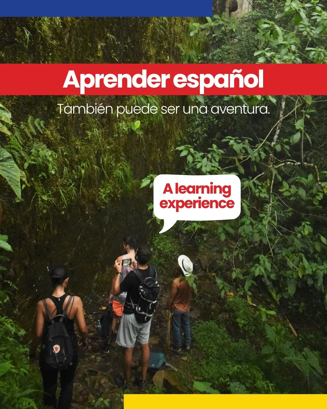 Learning Spanish doesn&rsquo;t only happen in a classroom.

Sometimes it means walking through the jungle, discovering new places, and truly experiencing the culture 🌿

Because learning a language becomes different when it turns into an adventure.
