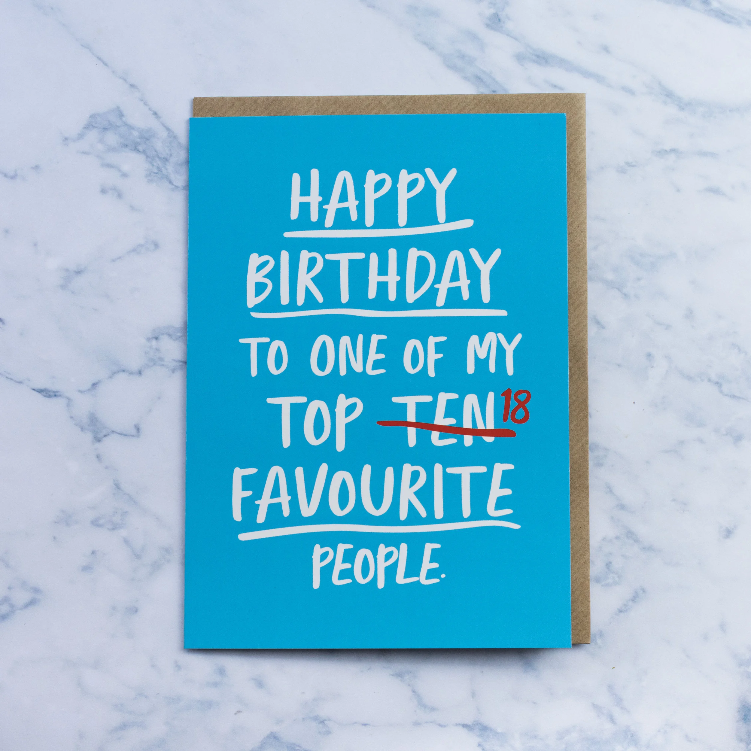 Funny birthday card - top ten people
