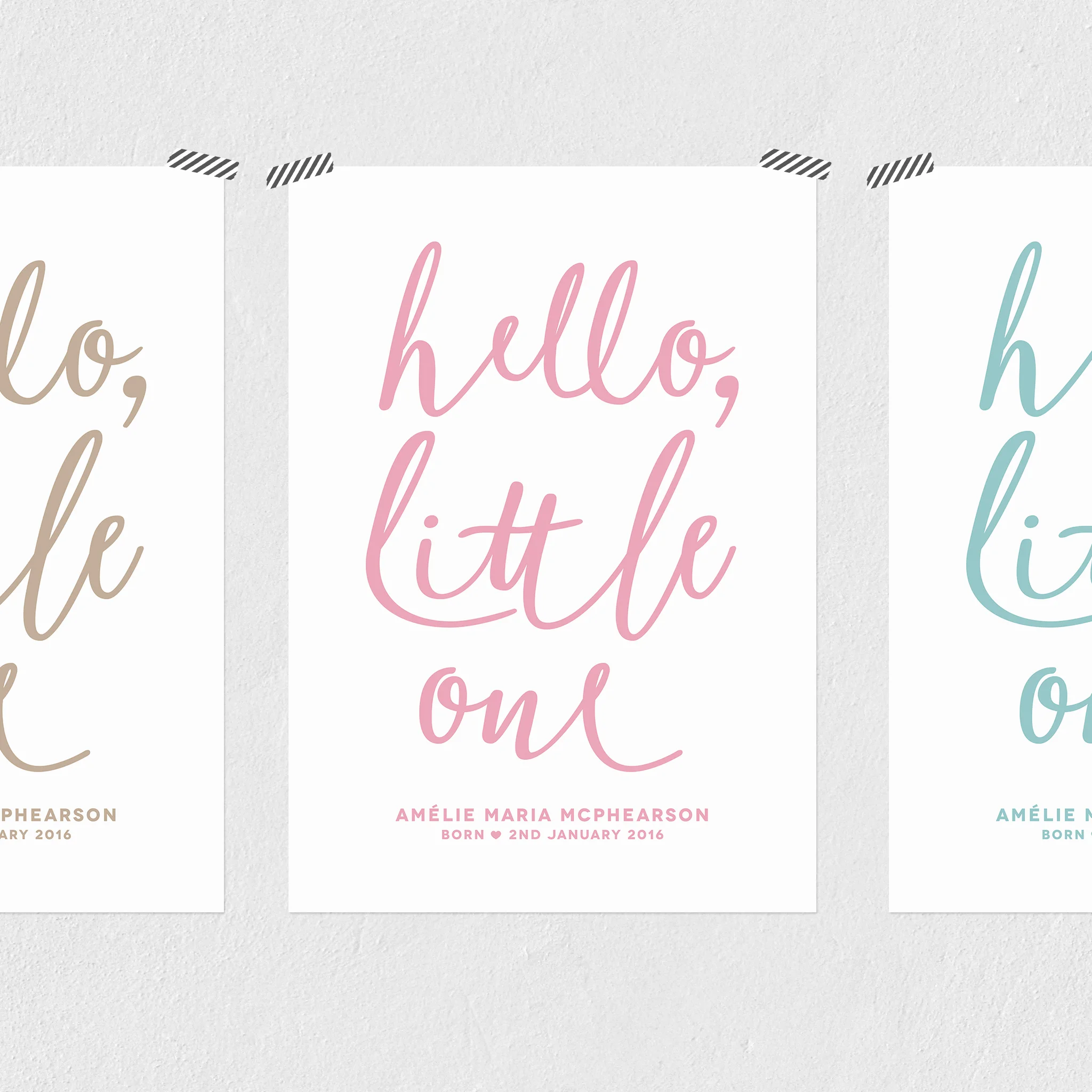 hello little one - personalised baby print