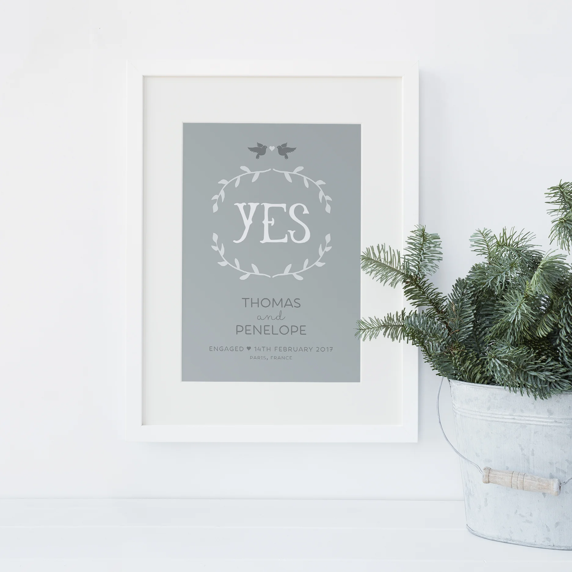 YES - engagement or wedding personalised print