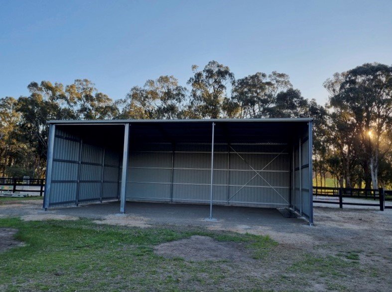 Tallarook Sheds -  Hay shed - Colorbond Ironstone 1 - Copy.jpg