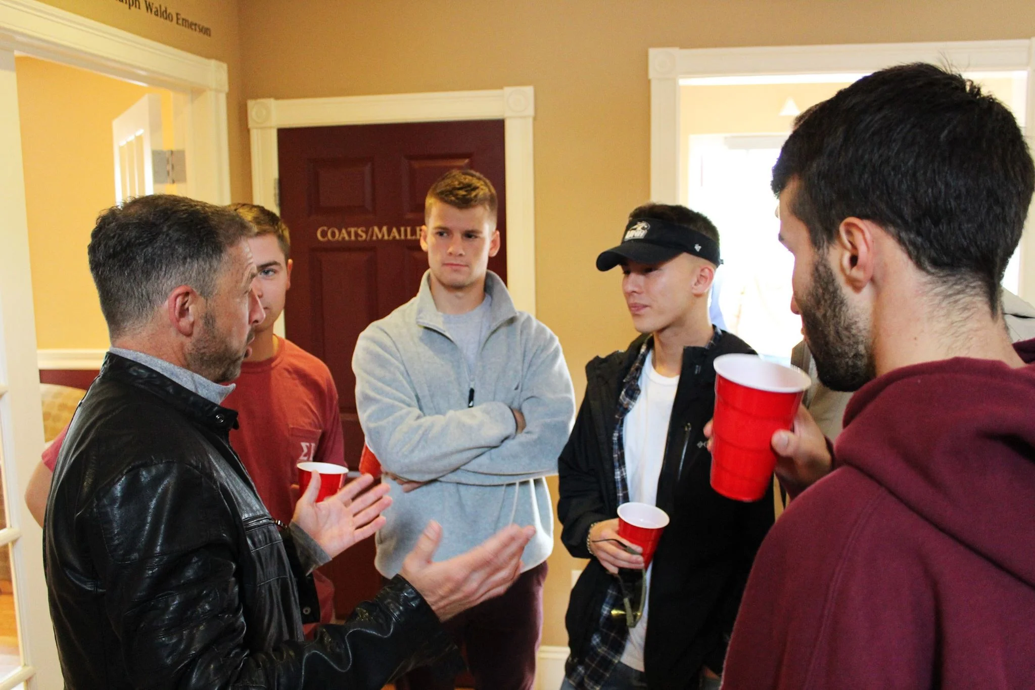 Alumni Rick Cusick shares stories with current brothers