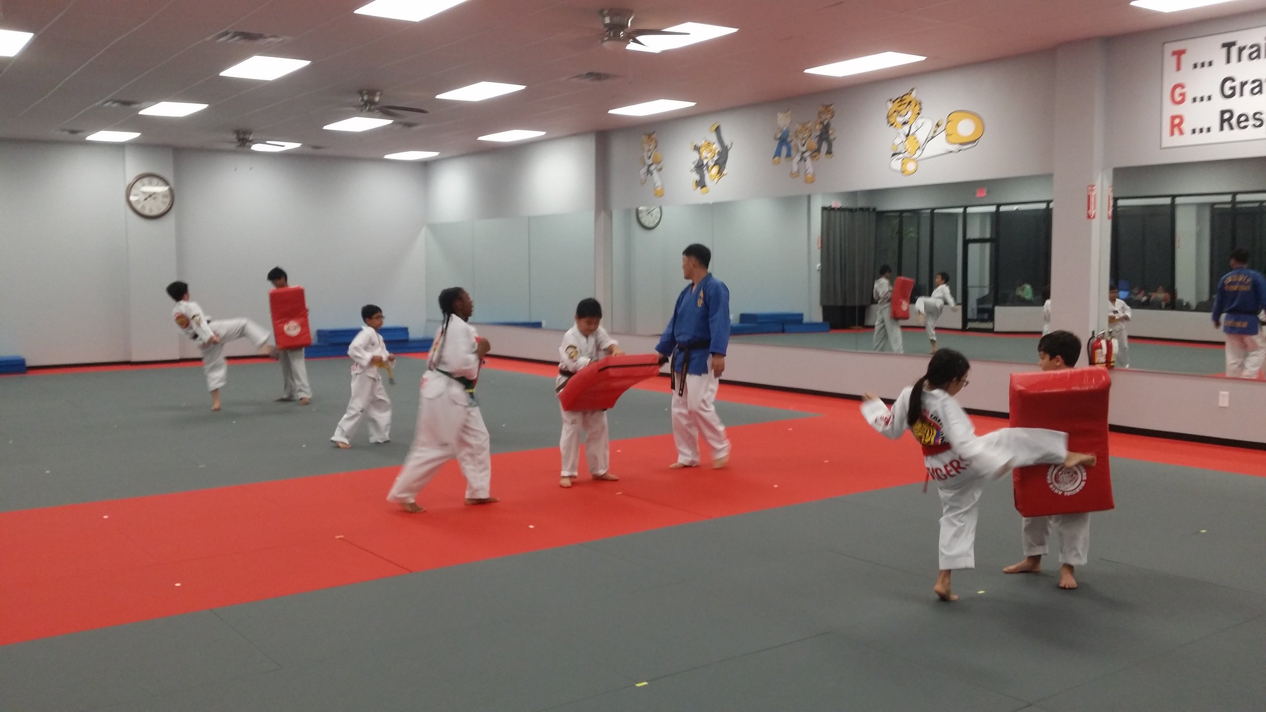 Color Belt class, Cinco Ranch school