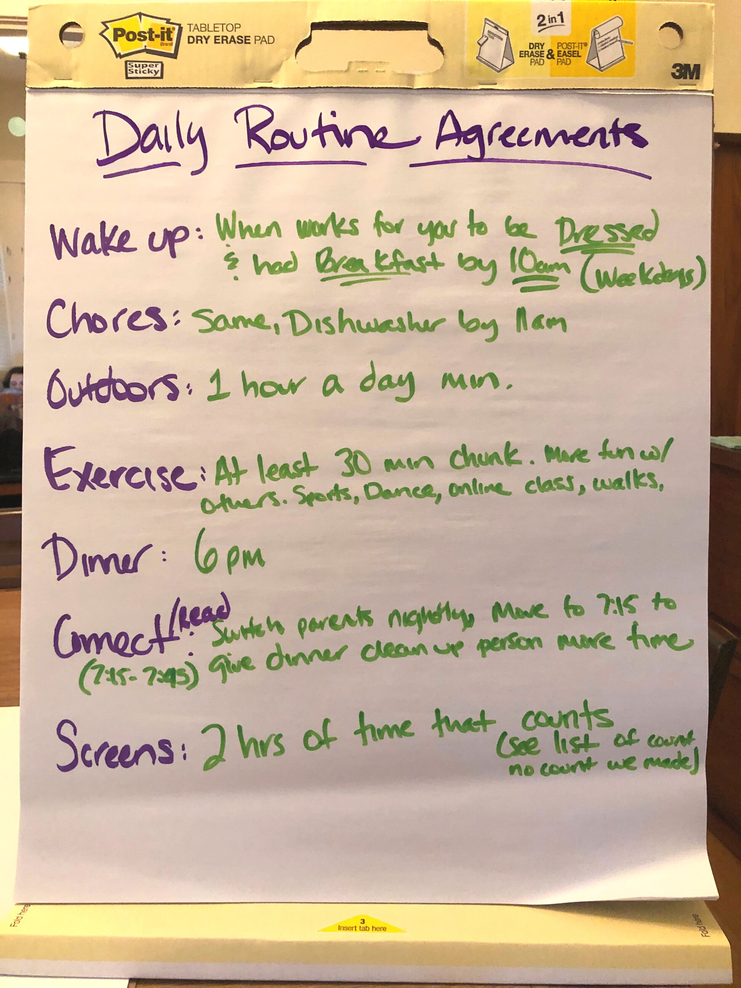 Daily Routine Agreements