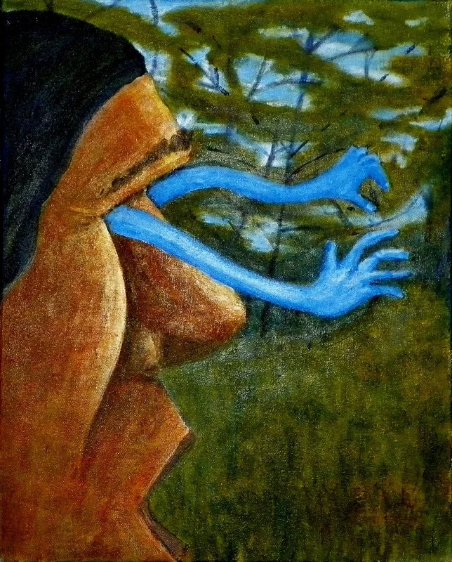 Tactile Sight, acrylic paint on canvas, 20in by 16in, 2015
