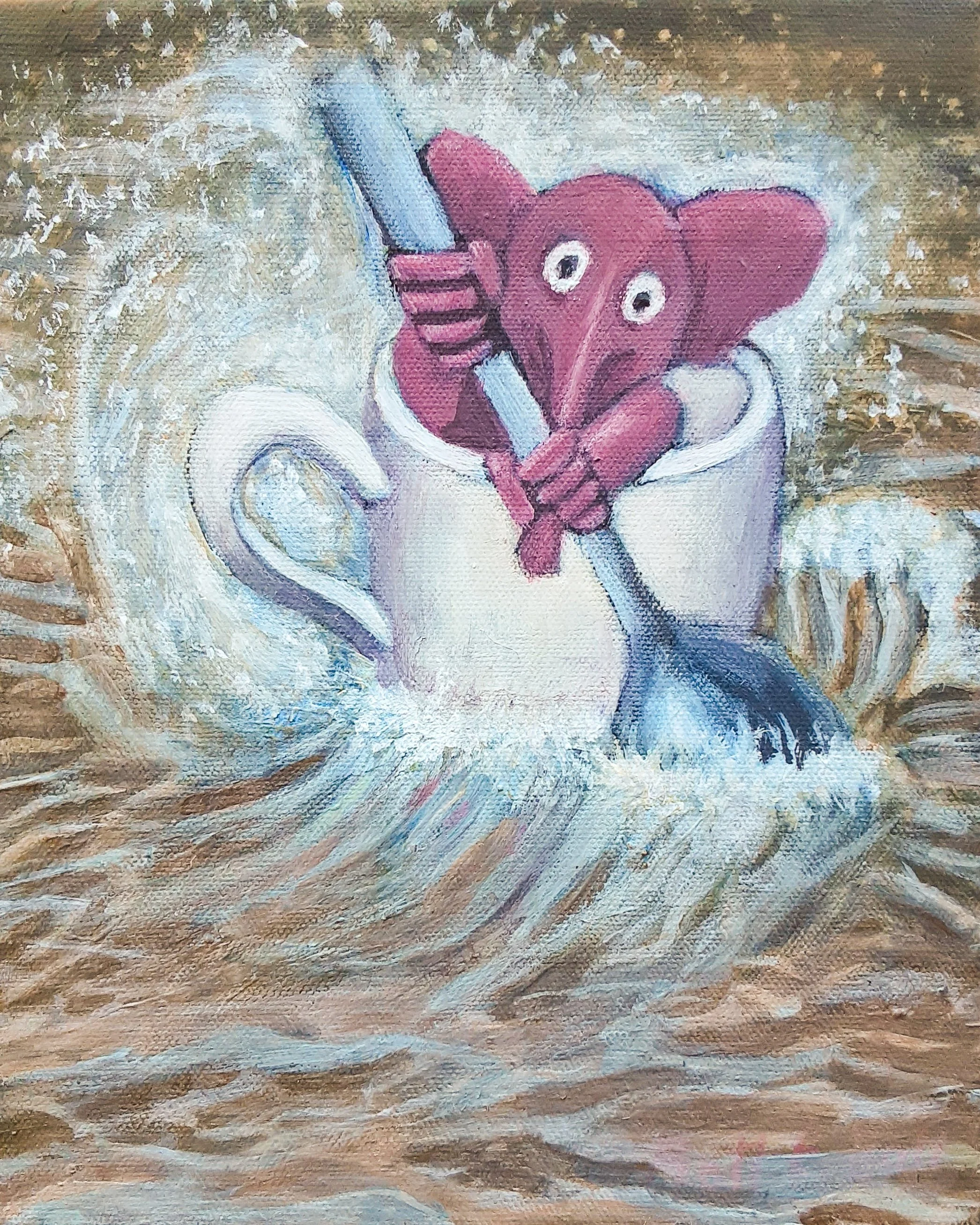 Ride the Wave, acrylic on gallery edge canvas, 8in by 10in, 2025