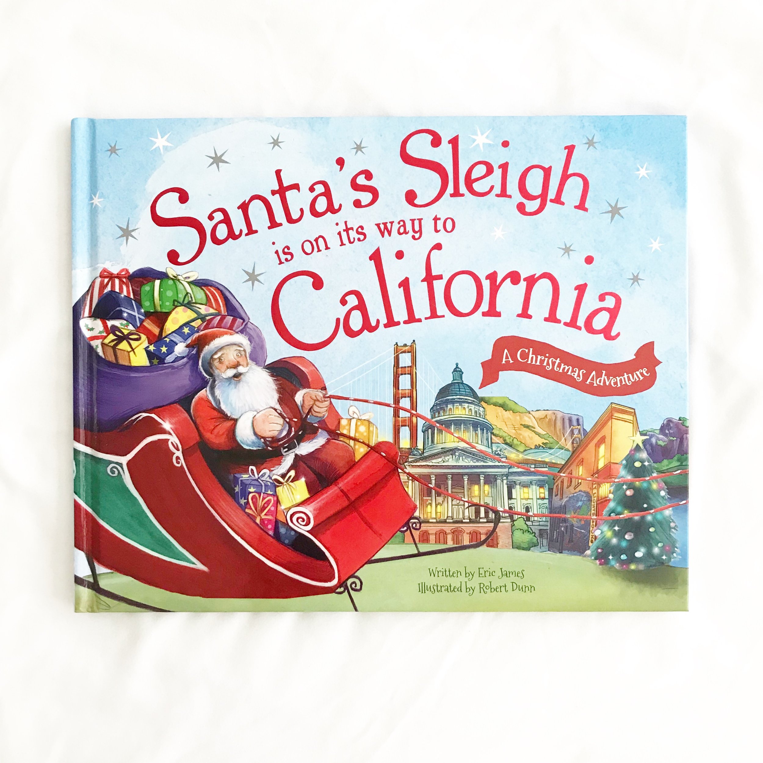 Santa's Sleigh is on its way to California Cute rhyming story that’s personal to where you live. They have many different state versions