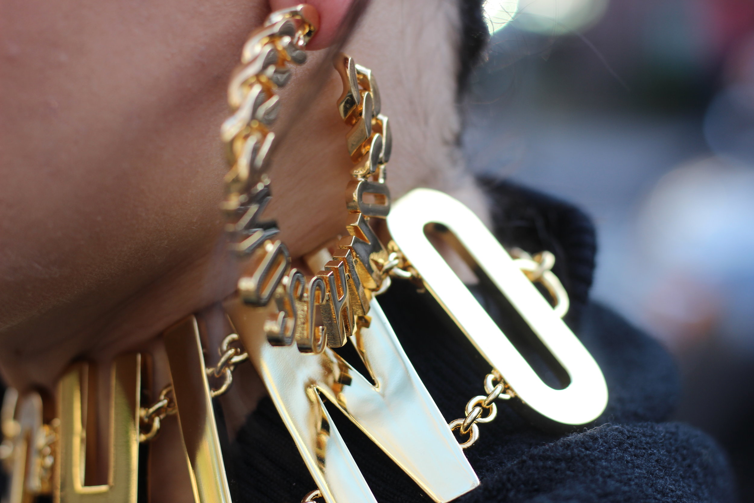 h and m moschino earrings