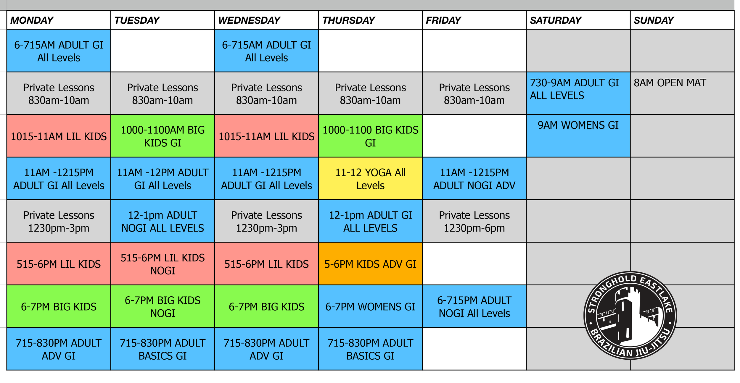 Classes — STRONGHOLD EASTLAKE BRAZILIAN JIUJITSU