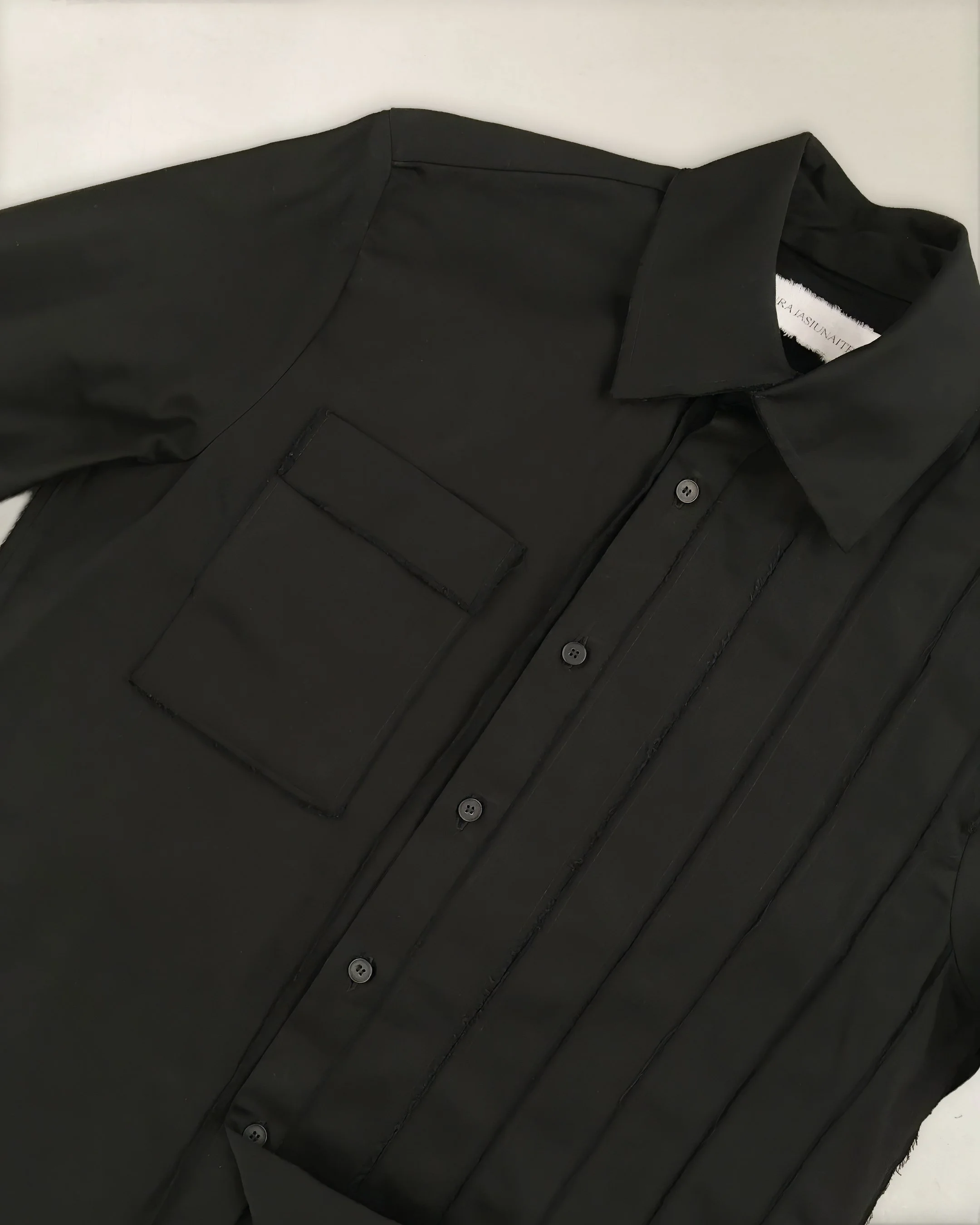 Black Raw Topstitched Shirt_CU.jpg