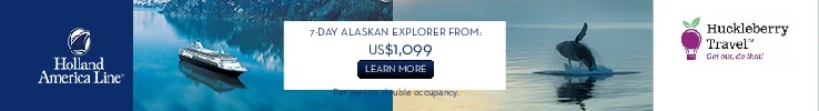 * Fares are based on Promo(s) BR, FJ, FL, NH, NX, QF, QJ, RH, RT. Featured fares are per person based on double occupancy, cruise or Land+Sea Journeys only. Fares may vary by departure date. Fares are in U.S. dollars. All savings amounts are included in the fares shown. Taxes, Fees & Port Expenses are an additional US$240 and subject to change. Subject to availability. Represented best fares reflect prices available on 08/23/18. For more information about our stateroom categories and suite descriptions, to view deck plans and for full terms and conditions applicable to your cruise, please refer to hollandamerica.com or the appropriate Holland America brochure. Offers are capacity controlled, and may be modified or withdrawn without prior notice. Other restrictions may apply. Ships' Registry: The Netherlands.