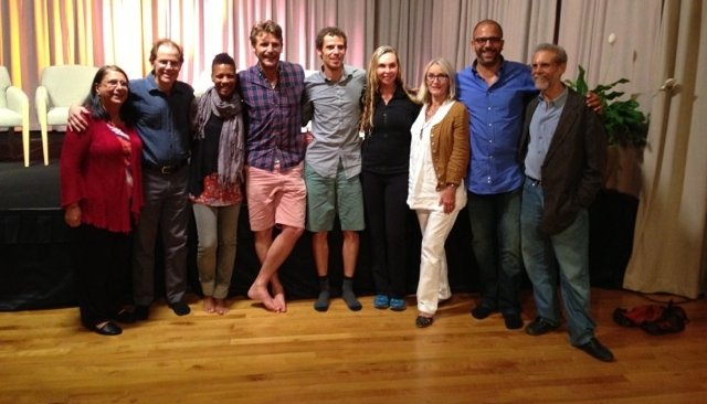 Linda Lantieri, Dan Siegel, Lesley Booker, Pål Dobrin, Daniel Rechtschaffen, Shauna Shapiro, Gunilla Dobrin, Dawa Philips och Daniel Goleman på Omega center Mindfulness in Education conference.