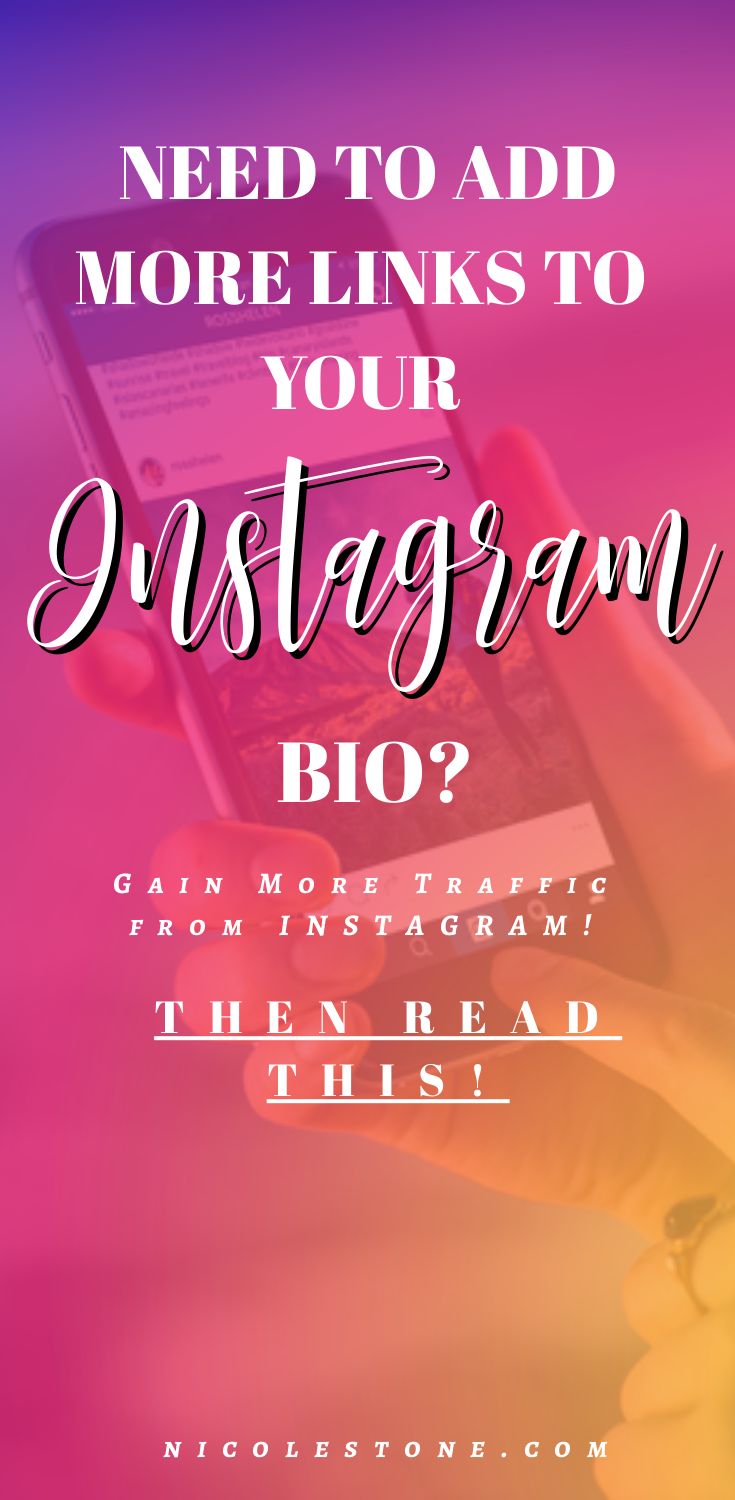 Awesome Instagram trick to add more links to your Instagram bio! Having more links help you push people to multiple platforms, suit your difference audiences, and provide overall better content. #Instagram #socialmedia #marketing #blogging #instagramtips #marketingtips #digitalmarketing #Bloggingtips