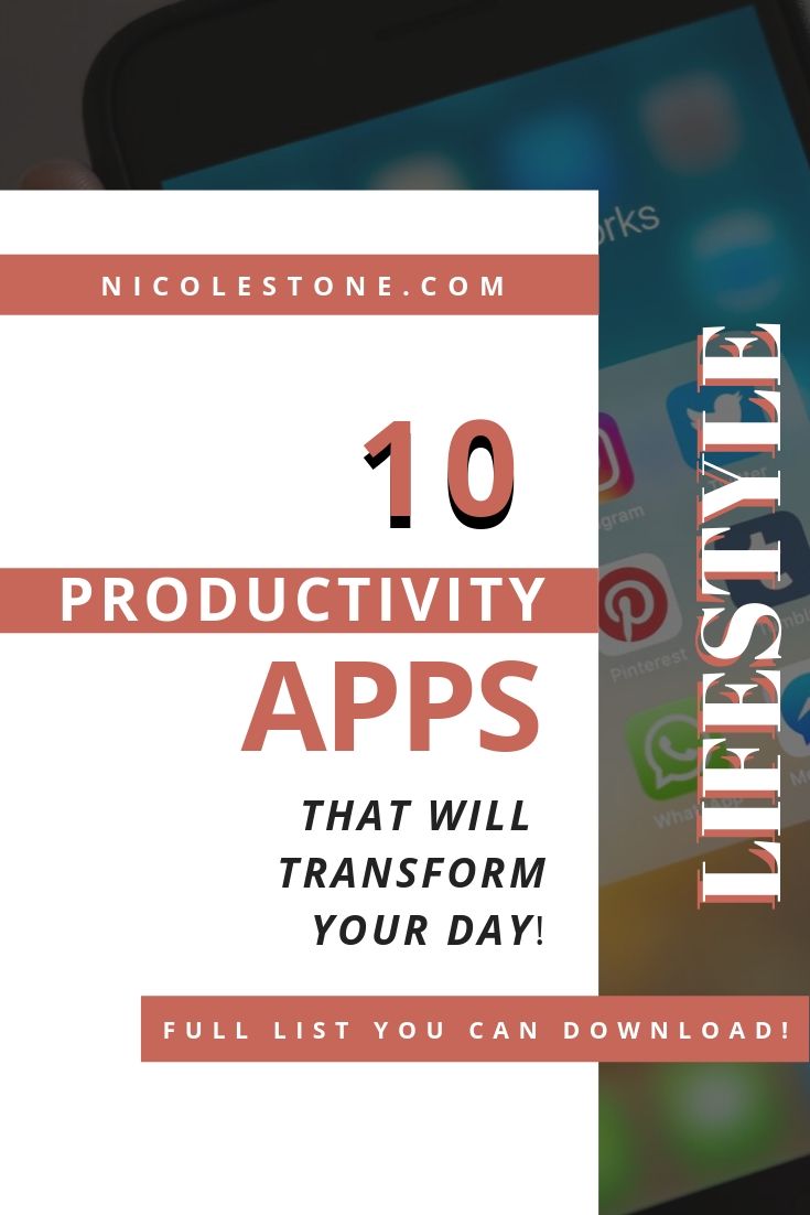 The 10 BEST productivity apps that will transform your day! Read about these 10 apps that will make your every day life more productive! #productivity #productivie #timemanagement #personalgrowth #personaldevelopment