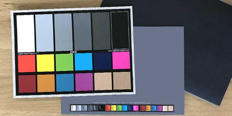Color calibration chart with color recipes listed, is an essential tool for artists