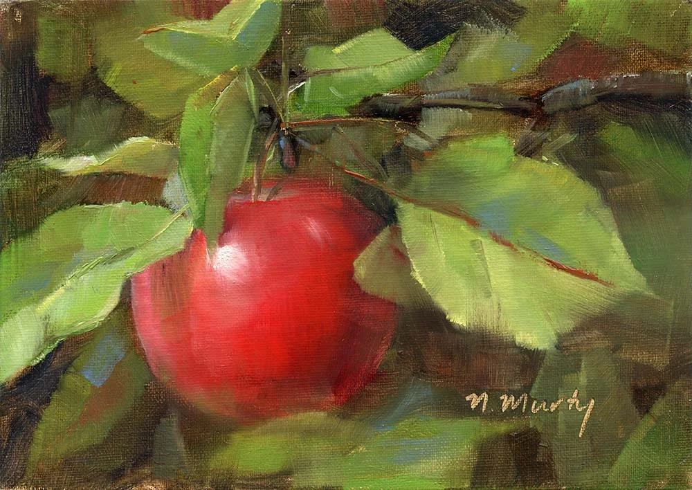 © Nancy Murty • Apple.1 • oil on linen • 5x7 in • SOLD