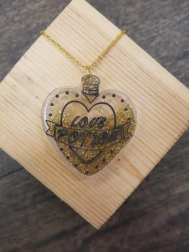 ‘Love Potion Necklace’ by Beams and Bobbins £20