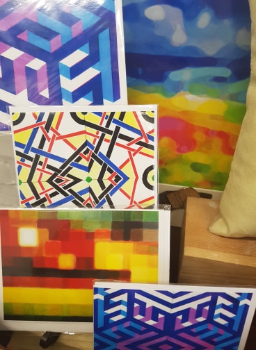 Prints (in the background) by Arwyn Quick, £24