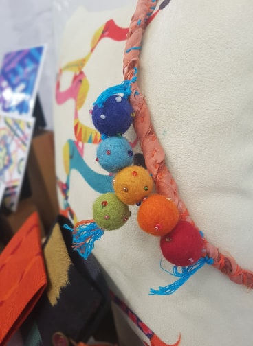 Hand stitched Sari Silk necklace by Fiona Gypsy Bunting, £22