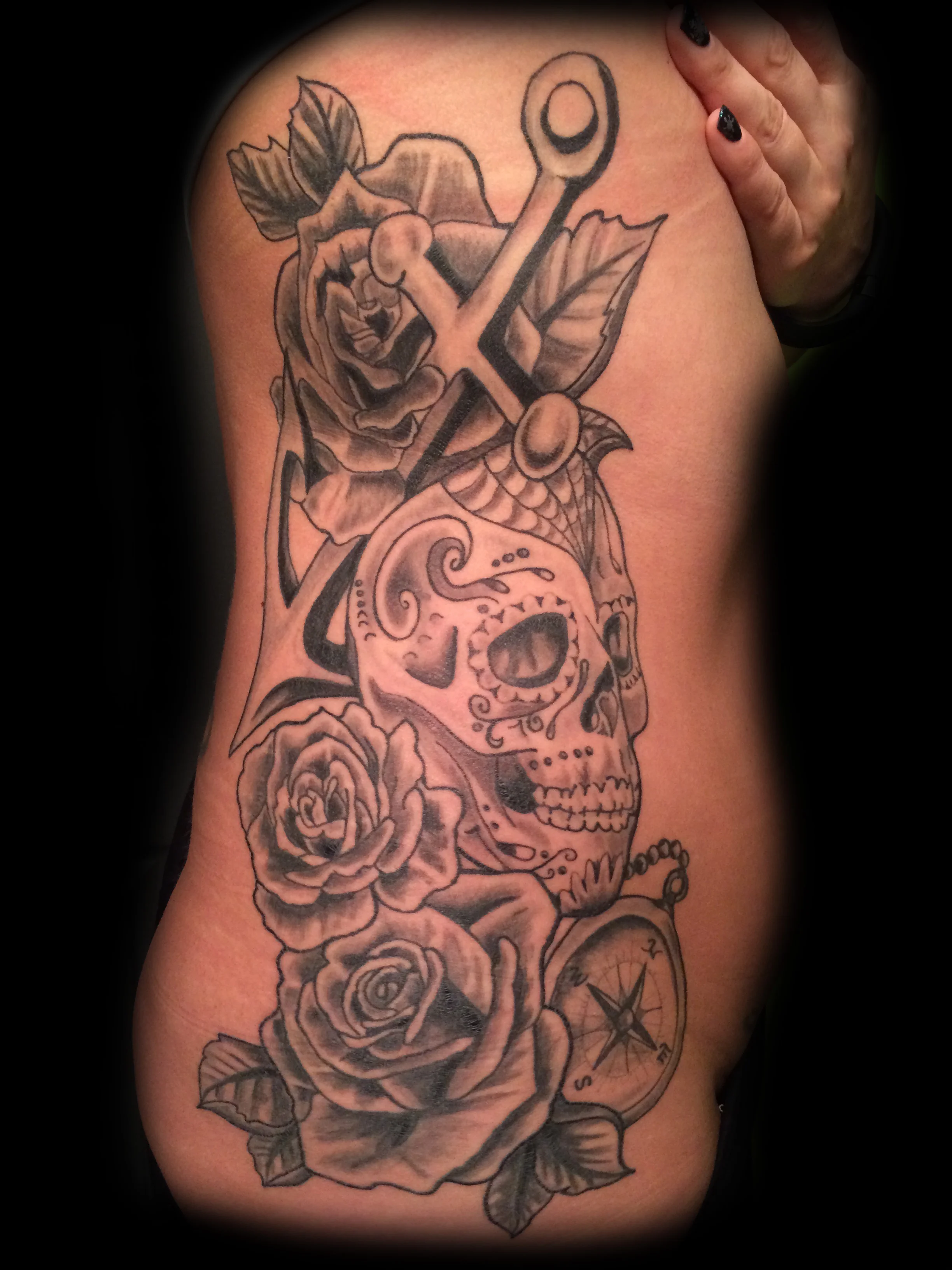 Anchor and Skull Tattoo