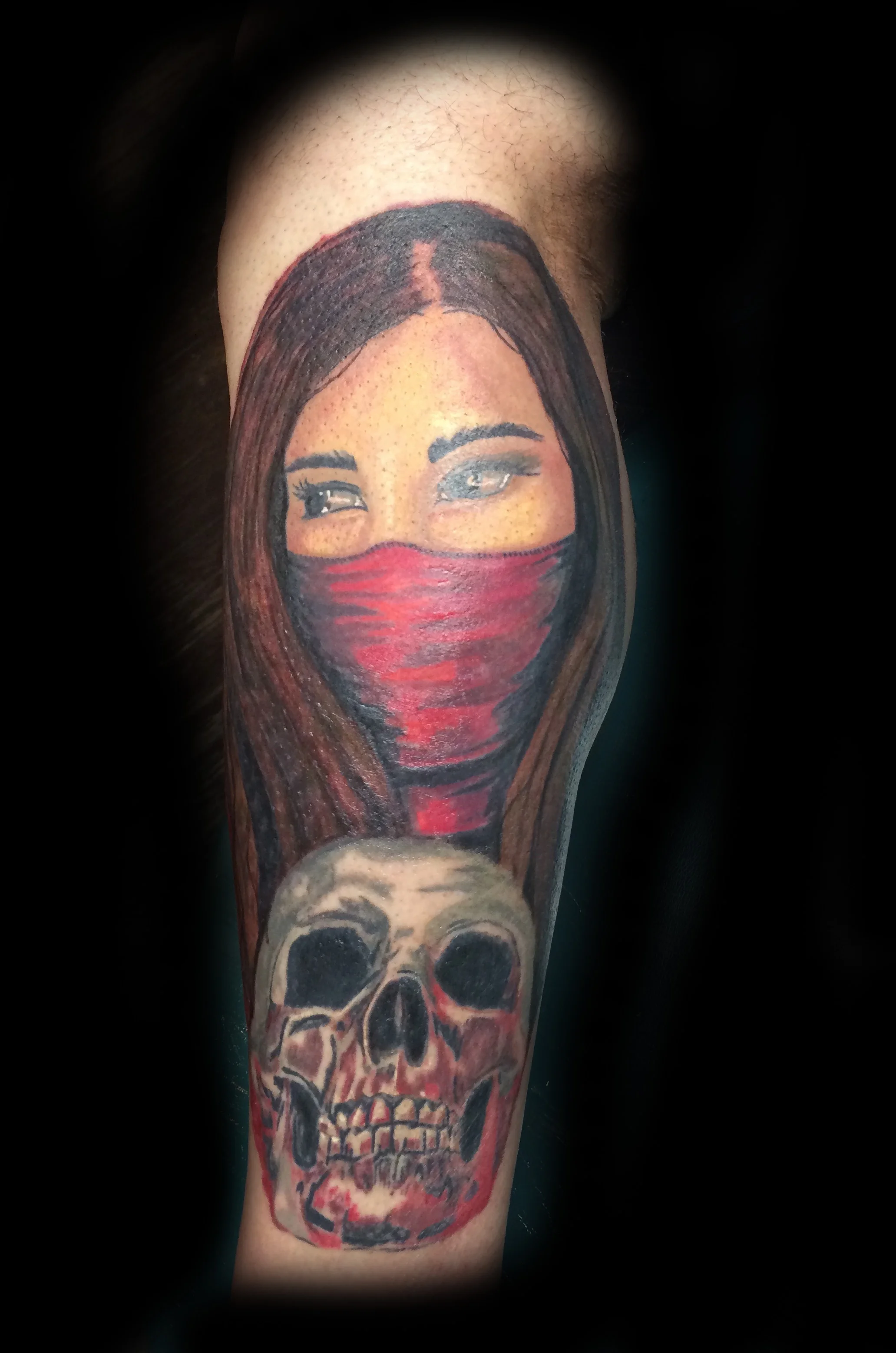 Skull and Woman Tattoo