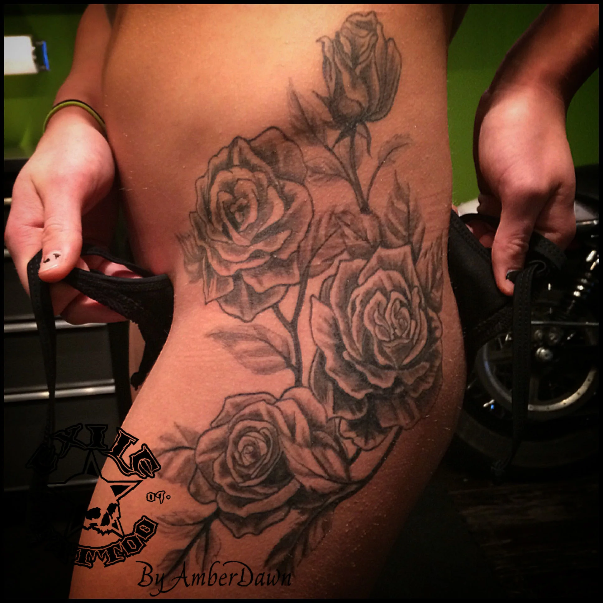 Roses Thigh Tattoo