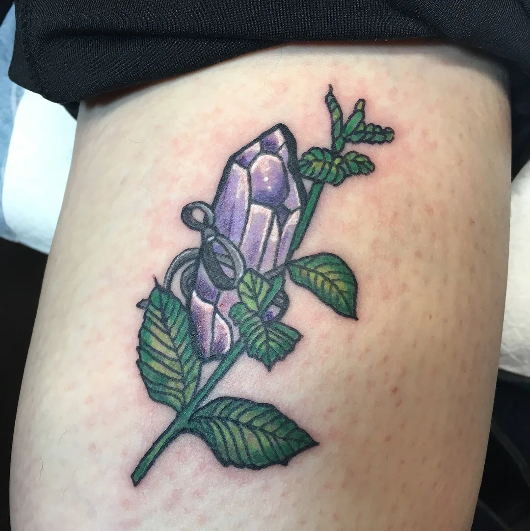 Crystal and Mint Tattoo