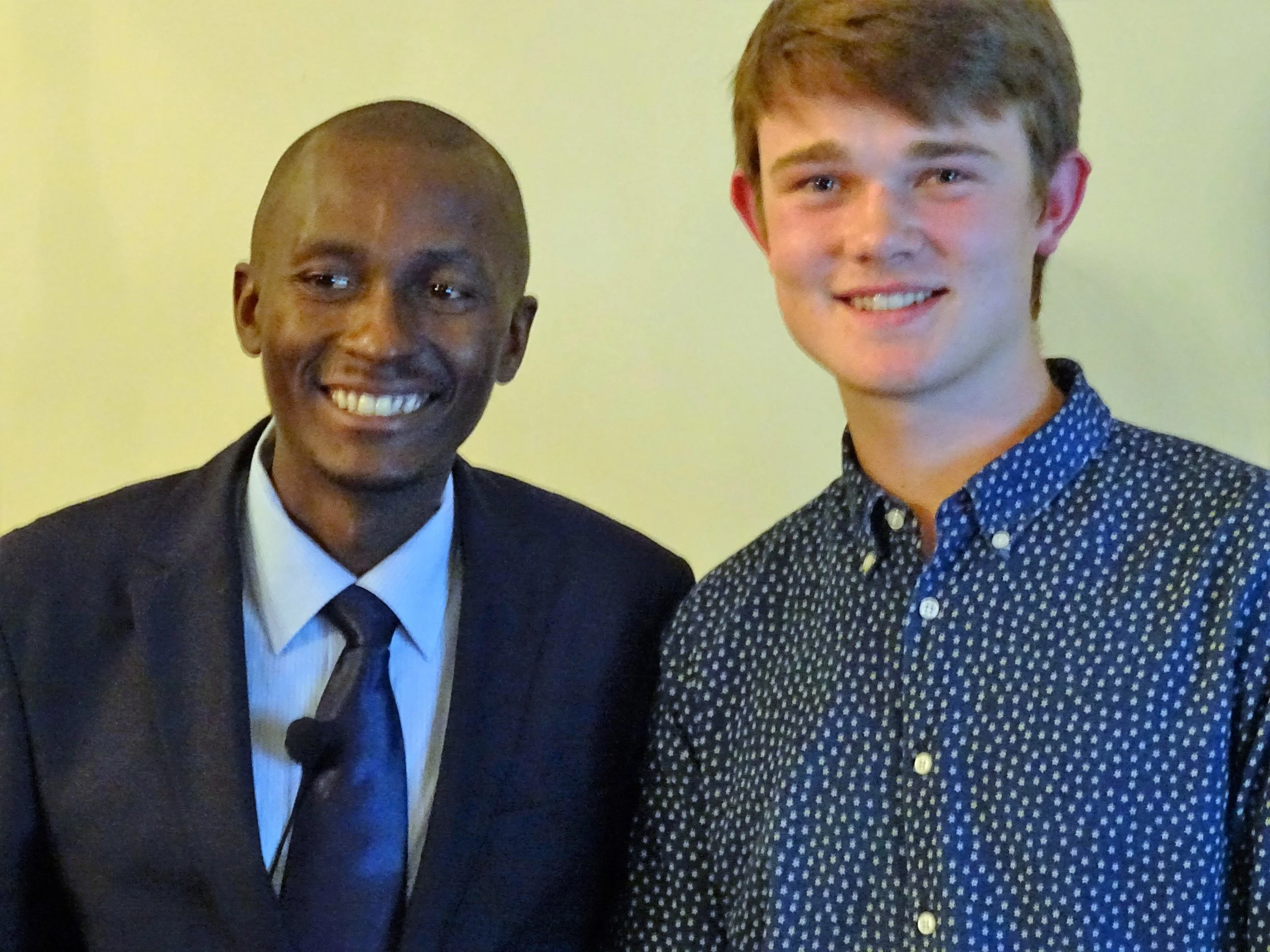 Gascia with Rob Lindfield, Varndean College student who is leading the Microfinance project in Brighton