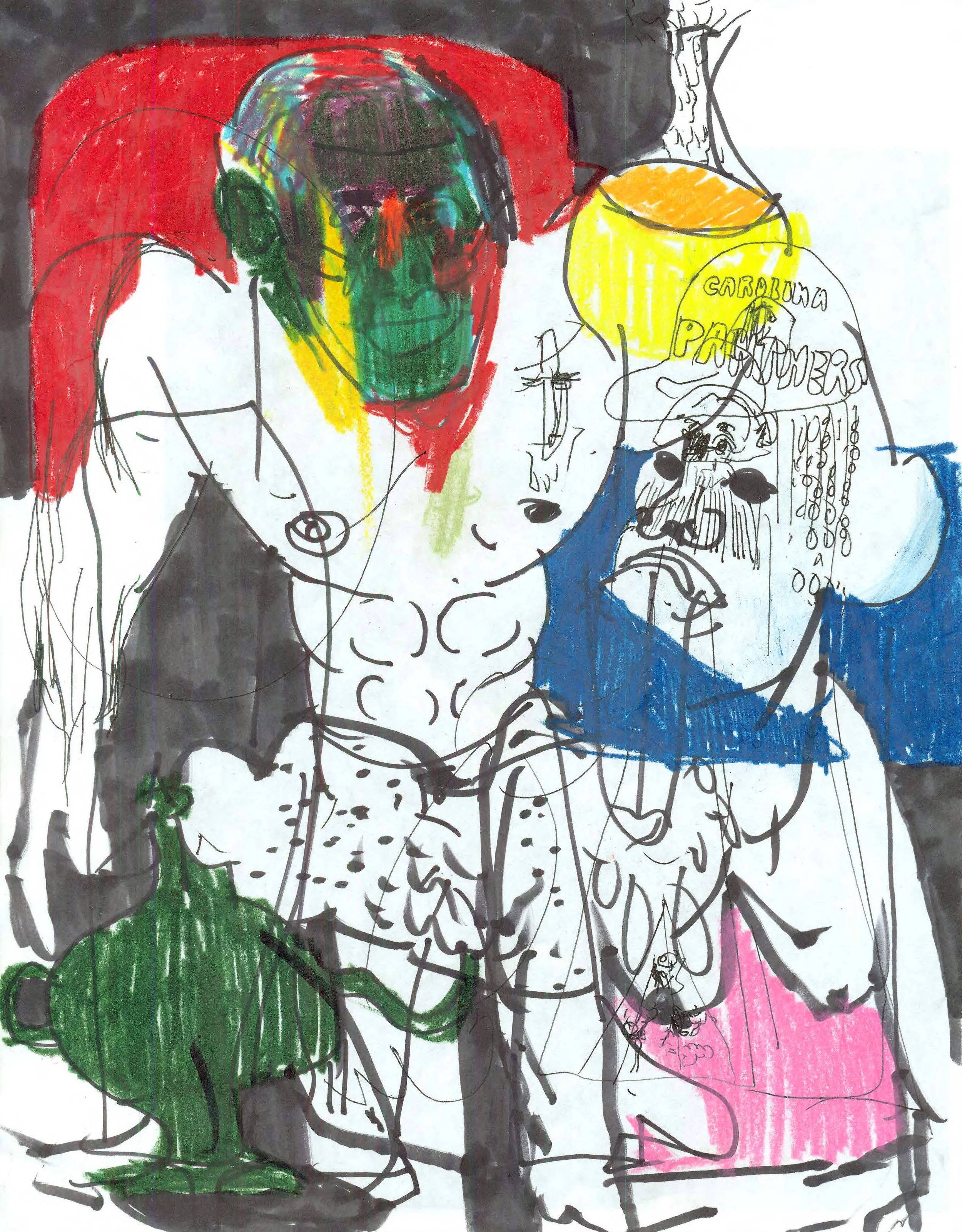 Marker & pencil on paper, 8 x 10 in